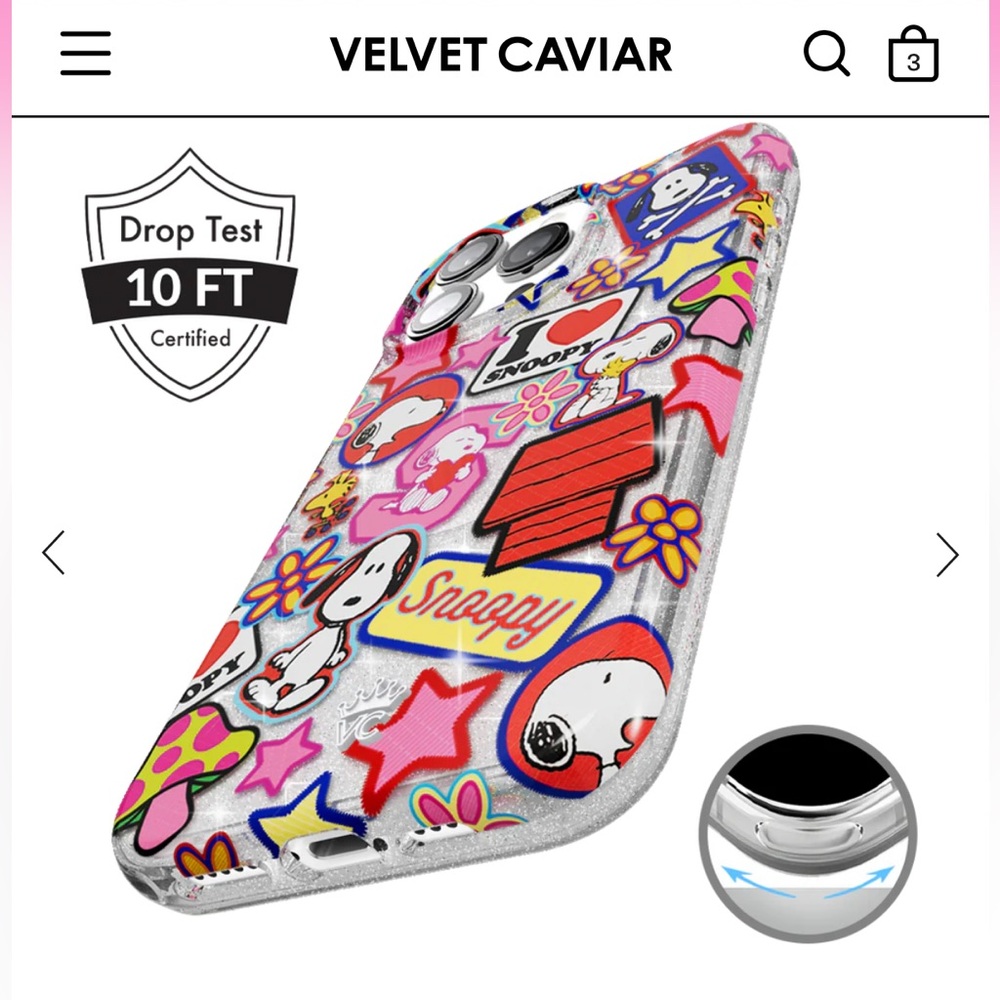 Velvet Caviar iPhone 16 Pro Mag Safe Snoopy Case - Picture 5 of 7